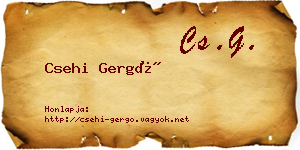 Csehi Gergő névjegykártya